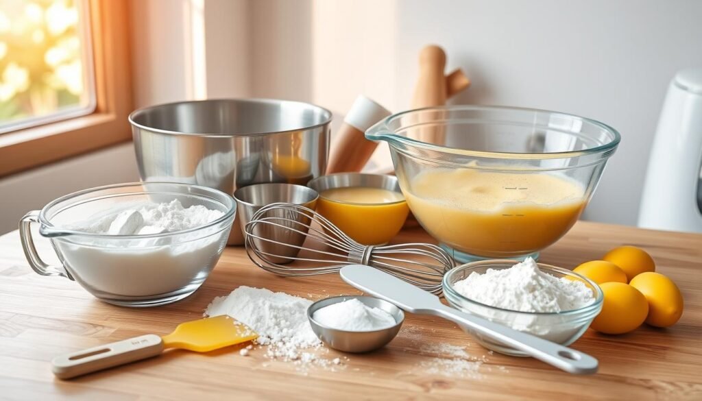 Baking Tools for Yellow Cake Preparation