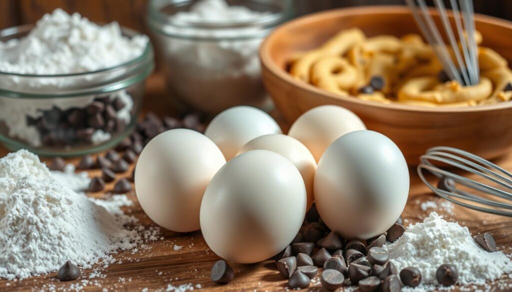 Eggs in Chocolate Chip Cookie Baking