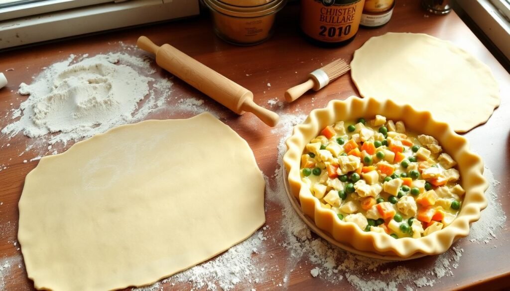 Homemade Chicken Pot Pie Assembly